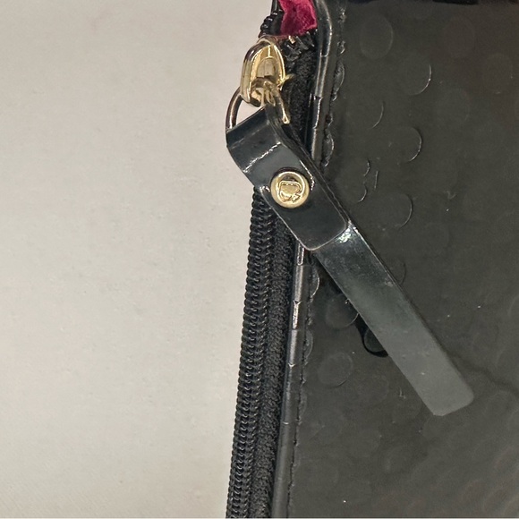 Kate Spade Black Polka Dot Patent Leather Wristlet Clutch | Y2K Chic - Picture 5 of 7